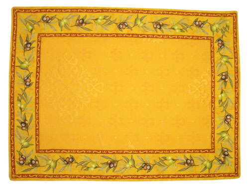 Provence Jacquard tea mat (olives 2005. yellow) - Click Image to Close